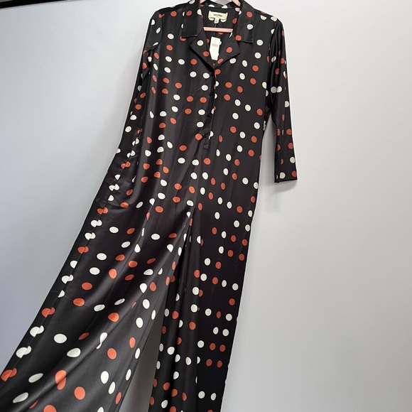 NWT Anthropologie Porridge Lacey LoveLand Silky Waistless Polka dot Jumpsuit S - Picture 8 of 16